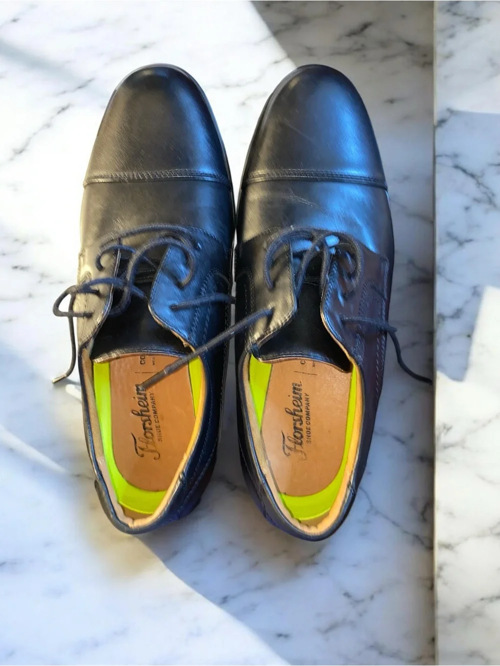 Florsheim Midtown Cap Toe Oxford Men's 7.5 D Black Leather Dress Shoes 12138-001